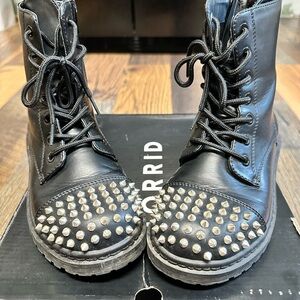 Torrid Black Studded Moto Boots - Wide Width